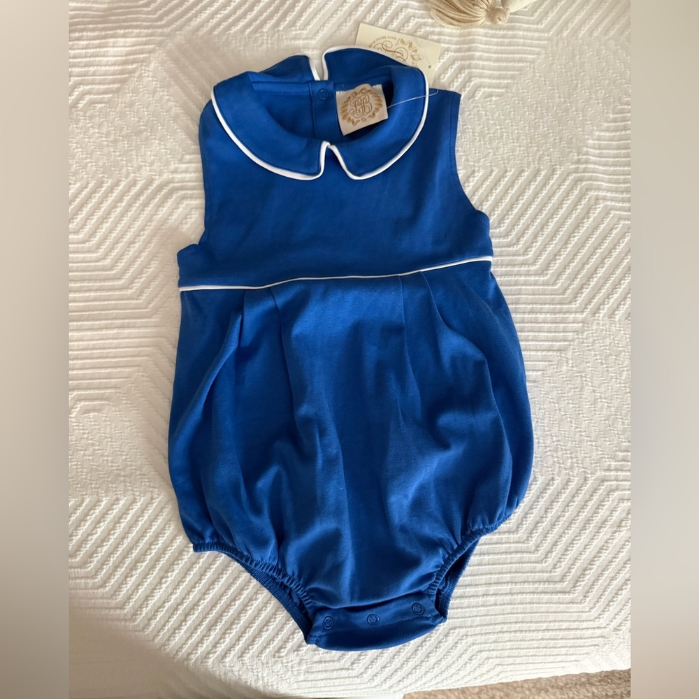 NWT Beaufort Bonnet Blue Baby Bubble with White Trim